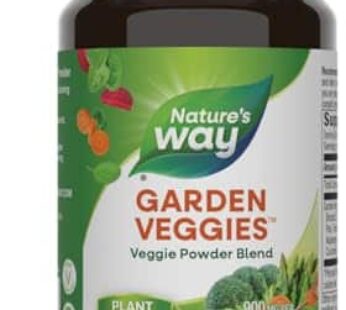 Nature’s Way Daily Garden Veggies, Veggie Powder Blend, 900mg per 2-Capsule Serving, 60 Capsules