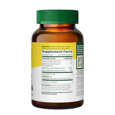 MegaFood Blood Builder - Iron Supplement Clinically Shown to Increase Iron Levels without Side Effects - Iron Supplement for Women with Vitamin C, Vitamin B12 and Folic Acid - Vegan - 90 Tabs - Image 3