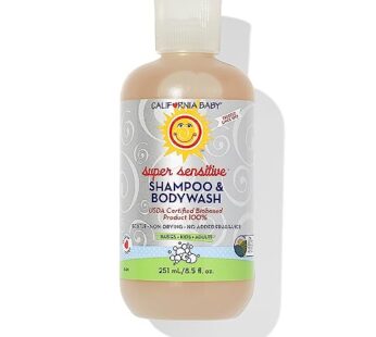 California Baby Super Sensitive Baby Shampoo and Body Wash | 100% Plant-Based | Gentle Fragrance Free Shampoo | Hypoallergenic | 251 mL / 8.5 oz