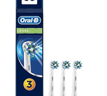 Oral-B Cross Action Electric Toothbrush Replacement Brush Heads Refill, 3 Count, White