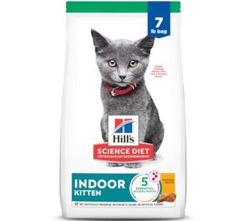 Hill’s Science Diet Indoor, Kitten, Easy Litter Box Cleanup, Dry Cat Food, Chicken Recipe, 7 lb Bag