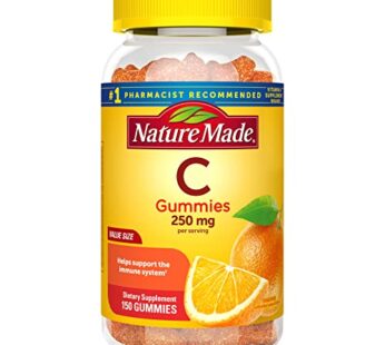 Nature Made Vitamin C 250 mg per serving, Dietary Supplement for Immune Support, 150 Gummies, 75 Day Supply