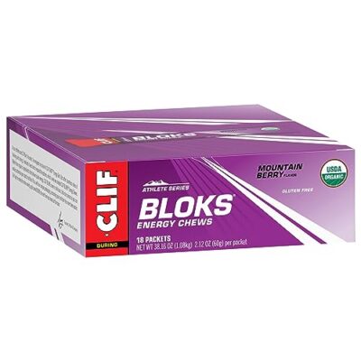 CLIF BLOKS - Mountain Berry Flavor - Energy Chews - Non-GMO - Plant Based - Fast Fuel for Cycling and Running - Quick Carbohydrates and Electrolytes - 2.12 oz. (18 Count) - Image 13