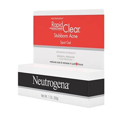 Neutrogena Rapid Clear Stubborn Acne Spot Treatment Gel with Maximum Strength 10% Benzoyl Peroxide Acne Treatment Medication, Pimple Cream for Acne Prone Skin Care, 1 oz - Image 11