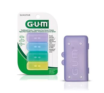 GUM-152RF Toothbrush Covers for Travel, Home, or Camping, 4 Covers