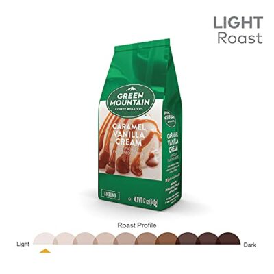 Green Mountain Coffee Roasters, Caramel Vanilla Cream, Ground Flavored Coffee, Light Roast, Bagged 12oz. - Image 4