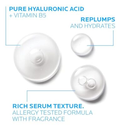 La Roche-Posay Hyalu B5 Pure Hyaluronic Acid Serum for Face | Vitamin B5 + Hyaluronic Acid + Madecassoside | Hydrating Serum Visibly Plumps Skin | Sensitive Skin Safe | Anti Aging Serum | Oil-Free - Image 4