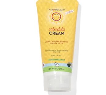 California Baby Calendula Cream | Lavender Scent | Soothing Baby Cream | Allergy Friendly | Plant-based | Soothes and Moisturizes Irritated, Dry Skin on Face and Body | 170g / 6oz