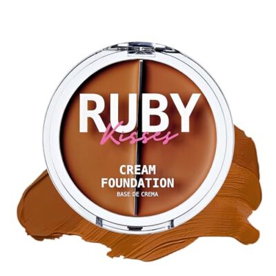 Ruby Kisses 3D Face Creator Cream Foundation & Concealer, 12 Hours Long Lasting, Medium to Full Coverage, Non-Greasy, Ideal for Makeup & Contour Palette (Level 10)