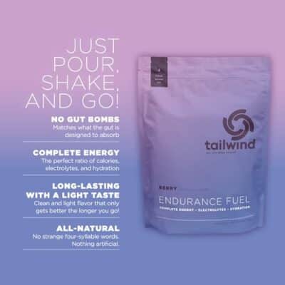 Tailwind Nutrition Endurance Fuel, Electrolyte & Hydration Sports Drink Mix Powder, Gluten-Free, Vegan, Berry, 50 Servings - Image 2