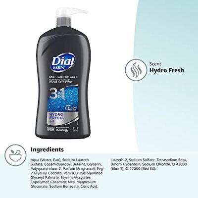 Dial Men 3in1 Body, Hair and Face Wash, Hydro Fresh, 32 fl oz - Image 11