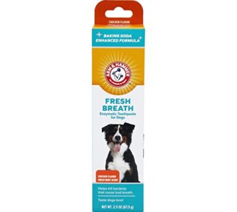 Arm & Hammer for Pets Dental Enzymatic Toothpaste for Dogs | No More Doggie Breath | Dog Toothpaste Safe for All Dogs and Puppies, Advanced Care, Chicken Flavor 2.5 Ounce (Pack of 1)