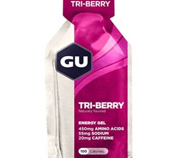 GU Energy Original Sports Nutrition Energy Gel, Vegan, Gluten-Free, Kosher, and Dairy-Free On-the-Go Energy for Any Workout, 8-Count, Tri-Berry