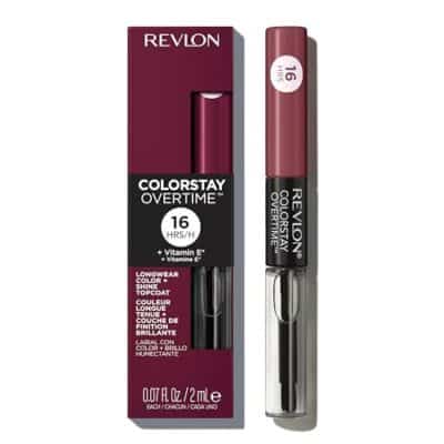 Revlon Liquid Lipstick with Clear Lip Gloss, ColorStay Face Makeup, Overtime Lipcolor, Dual Ended with Vitamin E in Plum / Berry, Relentless Raisin (270), 0.07 oz - Image 2