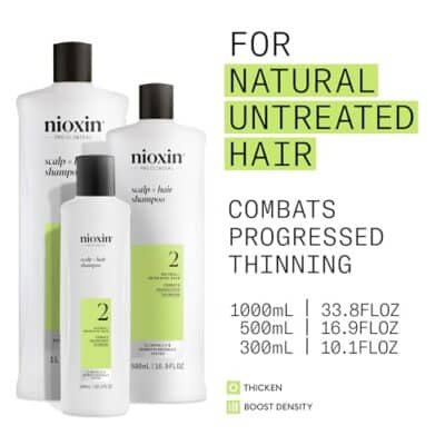 Nioxin Scalp + Hair Thickening System 2 Shampoo, For Natural Hair with Progressed Thinning, 33.8 fl oz (Packaging May Vary) - Image 3