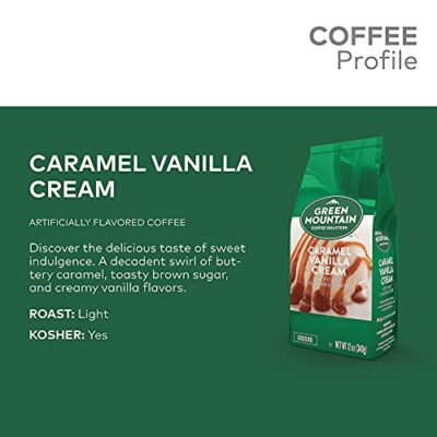 Green Mountain Coffee Roasters, Caramel Vanilla Cream, Ground Flavored Coffee, Light Roast, Bagged 12oz. - Image 5