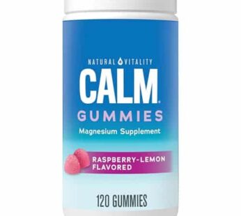 Natural Vitality CALM, Magnesium Citrate Supplement, Stress Relief Gummies, Supports a Healthy Response to Stress, Gluten Free, Vegan, Raspberry Lemon Flavored, 120 Gummies