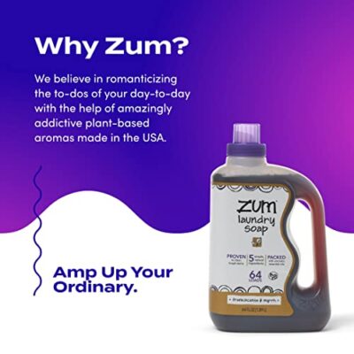 Indigo Wild Zum Clean Laundry Soap - Plant-Based Liquid Laundry Soap - Contains Baking Soda, Essential Oils & Saponified Coconut Oil - Frankincense & Myrrh Scent - 64 fl oz - Image 6