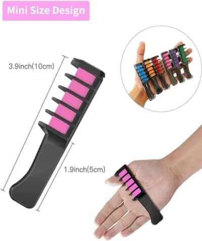 New Hair Chalk Comb Temporary Hair Color Dye for Girls Kids, Washable Hair Chalk for Girls Age 4 5 6 7 8 9 10-12 Birthday Christmas Cosplay Hair DIY Party - Image 7