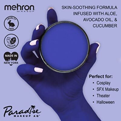 Mehron Makeup Paradise Makeup AQ Pro Size | Stage & Screen, Face & Body Painting, Special FX, Beauty, Cosplay, and Halloween | Water Activated Face Paint & Body Paint 1.4 oz (40 g) (Dark Blue) - Image 2