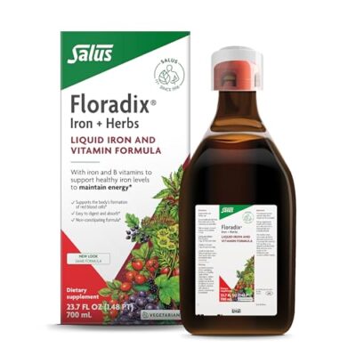 Floradix Iron & Herbs - Liquid Herbal Supplement for Energy Support - Iron Supplement with Vitamin C & B Complex Vitamins - Liquid Iron Supplement for Men & Women - 23 oz
