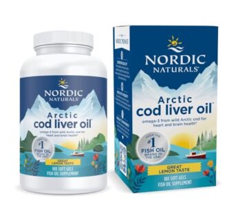 Nordic Naturals Arctic Cod Liver Oil, Lemon – 180 Soft Gels – 750 mg Total Omega-3s with EPA & DHA – Heart & Brain Health, Healthy Immunity, Overall Wellness – Non-GMO – 60 Servings