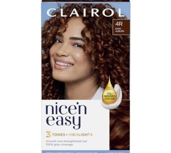 Clairol Nice’n Easy Permanent Hair Dye, 4R Dark Auburn Hair Color, Pack of 1