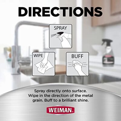 Weiman Stainless Steel Cleaner and Polish - 2 Pack - Removes Fingerprints, Residue, Water Marks and Grease from Appliances w/Buffing Towel - Image 6