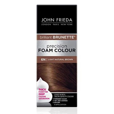 John Frieda Brown Permanent Precision Foam Hair Color Kit, Light Brown Hair Dye, 6N Light Natural Brown Hair Coloring Kit, 1 Application - Image 11