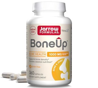 Jarrow Formulas BoneUp – 360 Capsules – 180 Servings – For Bone Support & Skeletal Nutrition – Includes Naturally Derived Vitamin D3, K2 (as MK-7) & 1000 mg Calcium – Gluten Free – Non-GMO