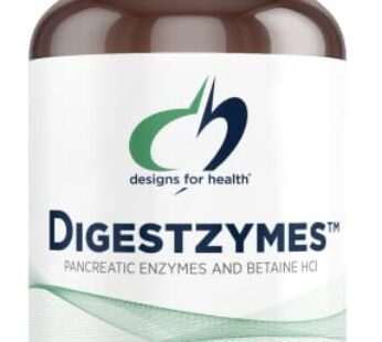 Designs for Health Digestzymes – Digestive Enzymes + Betaine Hydrochloride – Pepsin, Ox Bile, Lactase Enzyme & Lipase Enzymes for Digestion (90 Capsules)