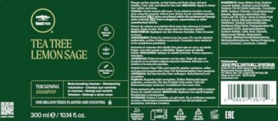 Tea Tree Lemon Sage Thickening Shampoo, Builds Body + Boosts Volume, For Fine Hair, 10.14 fl. oz. - Image 7