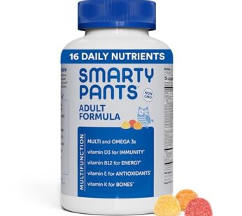 SmartyPants Multivitamin for Men & Women: Multivitamin Gummies with Vitamin D3, C, Vitamin B12, B6, Vitamin A, K & Zinc, Omega 3 Fish Oil (EPA/DHA), Gluten Free, 180 Count (30 Day Supply)