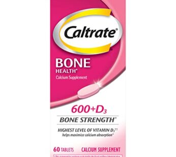 Caltrate 600 Plus D3 Calcium and Vitamin D Supplement Tablets, Bone Health Supplements for Adults – 60 Count