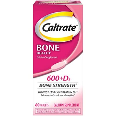 Caltrate 600 Plus D3 Calcium and Vitamin D Supplement Tablets, Bone Health Supplements for Adults - 60 Count