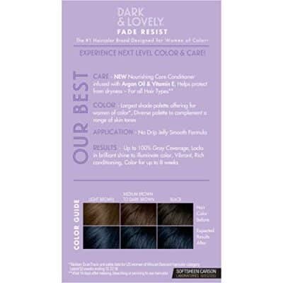 SoftSheen-Carson Dark and Lovely Fade Resist Rich Conditioning Hair Color, Permanent Hair Color, Up To 100 percent Gray Coverage, Brilliant Shine with Argan Oil and Vitamin E, Midnight Blue - Image 2