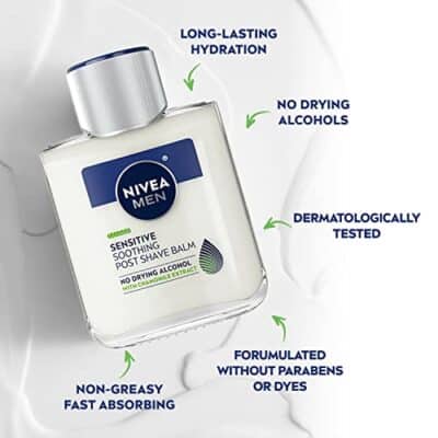 Nivea Men Sensitive Post Shave Balm with Vitamin E, Chamomile and Witch Hazel Extracts, 3 Pack of 3.3 Fl Oz Bottles - Image 5