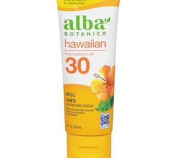 Alba Botanica Hawaiian Sunscreen Lotion, SPF 30, Aloe Vera, 3 Oz