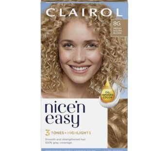 Clairol Nice’n Easy Permanent Hair Dye, 8G Medium Golden Blonde Hair Color, Pack of 1