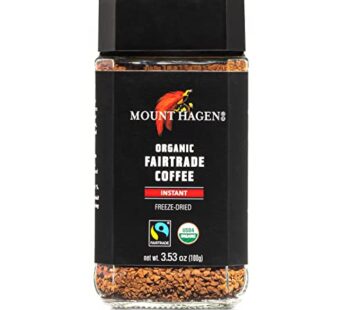 Mount Hagen 3.53oz Organic Freeze Dried Instant Coffee | Eco-friendly Coffee Made From Organic Medium Roast Arabica Beans | Organic, Fair-Trade Coffee Instant [3.53oz Jar]