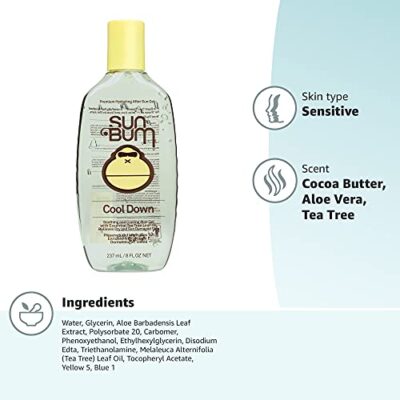 Sun Bum Cool Down Aloe Vera Gel | Vegan After Sun Care with Cocoa Butter to Soothe and Hydrate Sunburn Pain Relief | 8 oz - Image 7