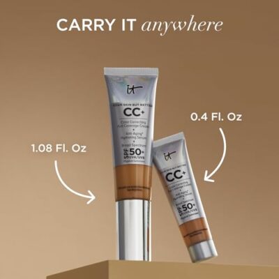 IT Cosmetics Your Skin But Better CC+ Cream, Tan (W) - Color Correcting Cream, Full-Coverage Foundation, Hydrating Serum & SPF 50+ Sunscreen - Natural Finish - 1.08 fl oz - Image 8