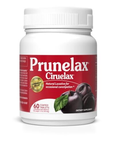 Prunelax Ciruelax Regular Strength Laxative Tablets - Overnight Relief for Occasional Constipation, Senna Extract, Vegan & Gluten-Free, Fast-Acting Gentle Relief - 60ct