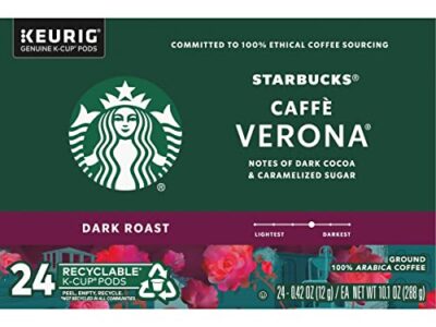 Starbucks Coffee K-Cup Pods, Caff? Verona, Dark Roast Coffee, Notes of Dark Cocoa & Caramelized Sugar, Keurig Genuine K-Cup Pods 24 Count (Pack of 2) - Image 7