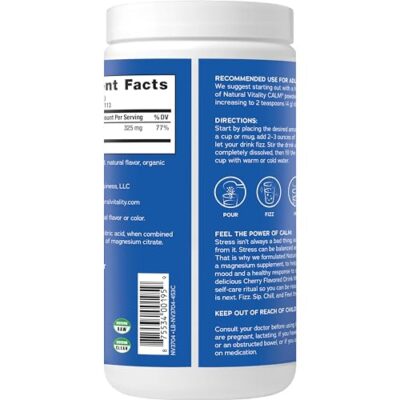 Natural Vitality Calm, Magnesium Citrate Supplement, Anti-Stress Drink Mix Powder, Gluten Free, Vegan, & Non-GMO, Cherry, 16 oz - Image 10