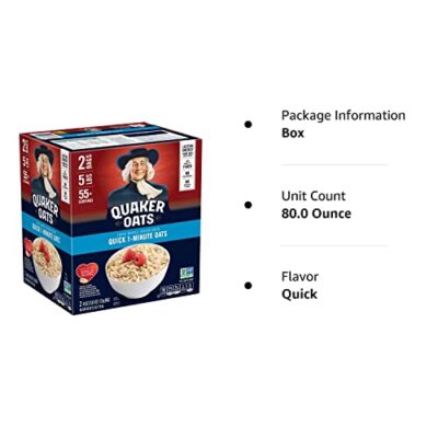 Quaker Quick 1-Minute Oatmeal, Non GMO Project Verified, 2.5 Pound (Pack of 2) - Image 10