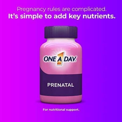 ONE A DAY Women's Prenatal 1 Multivitamin, Supplement for Before, During, and Post Pregnancy, Including Vitamins A, C, D, E, B6, B12, and Omega-3 DHA, 90 Count (Packaging May Vary) - Image 2