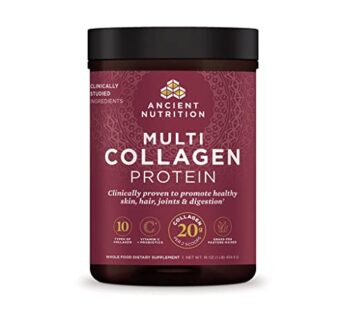 Ancient Nutrition Collagen Powder Protein with Probiotics, Unflavored Multi Collagen Protein with Vitamin C, 45 Servings, Hydrolyzed Collagen Peptides Supports Skin and Nails, Gut Health, 16oz