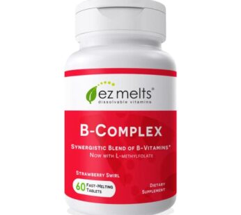 EZ Melts Dissolvable Vitamin B-Complex Tablet with Methyl B12 & Methyl Folate, Sugar-Free, 2-Month Supply