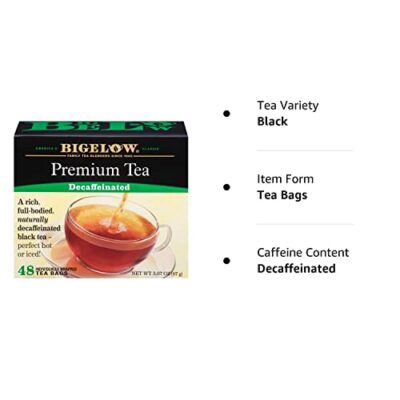 Bigelow 48 Count Premium Decaffeinated Blend Black Tea, Contains 48 Individually Wrapped Tea Bags, Decaf Tea - Image 8